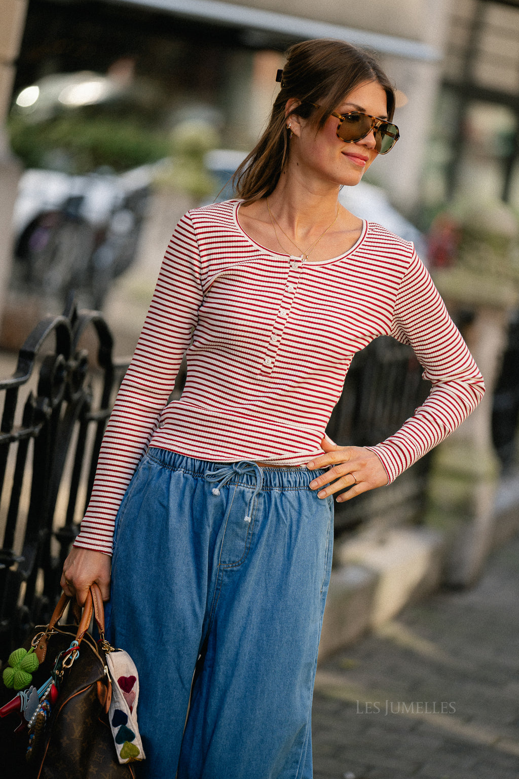 Paxsw T-shirt longsleeve red striped