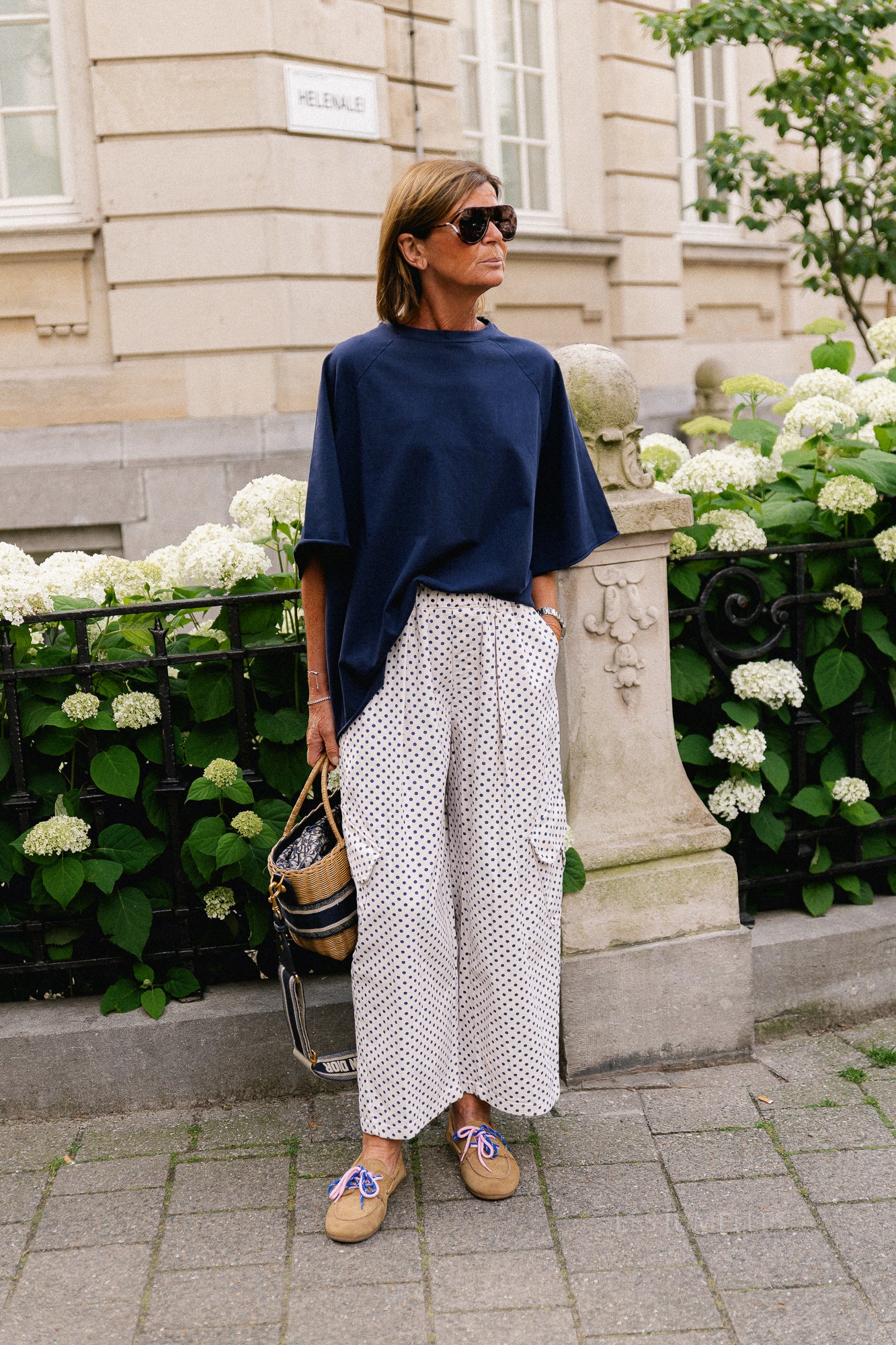Emily polkadot cargo jeans navy