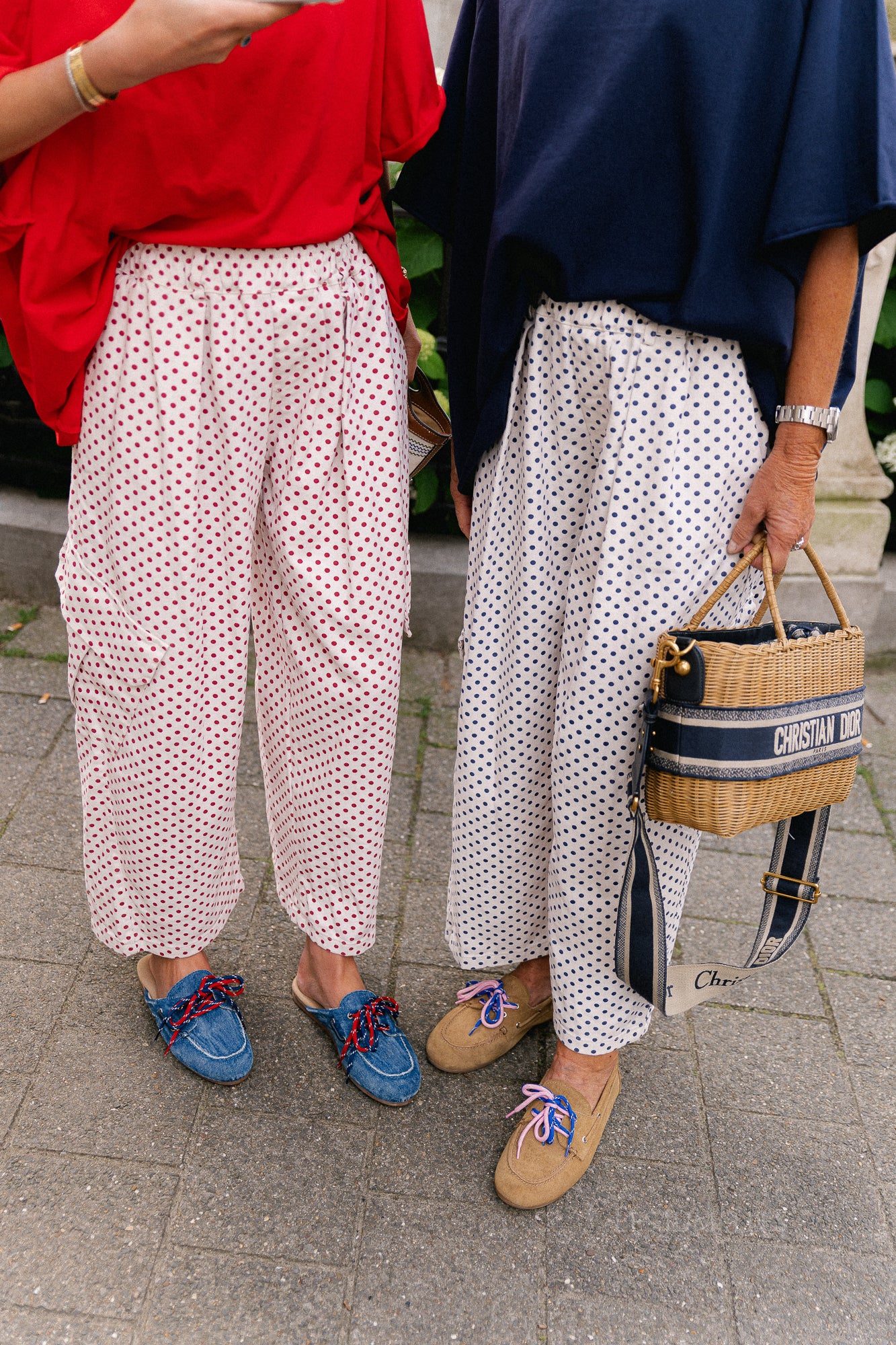 Emily polkadot cargo pants red