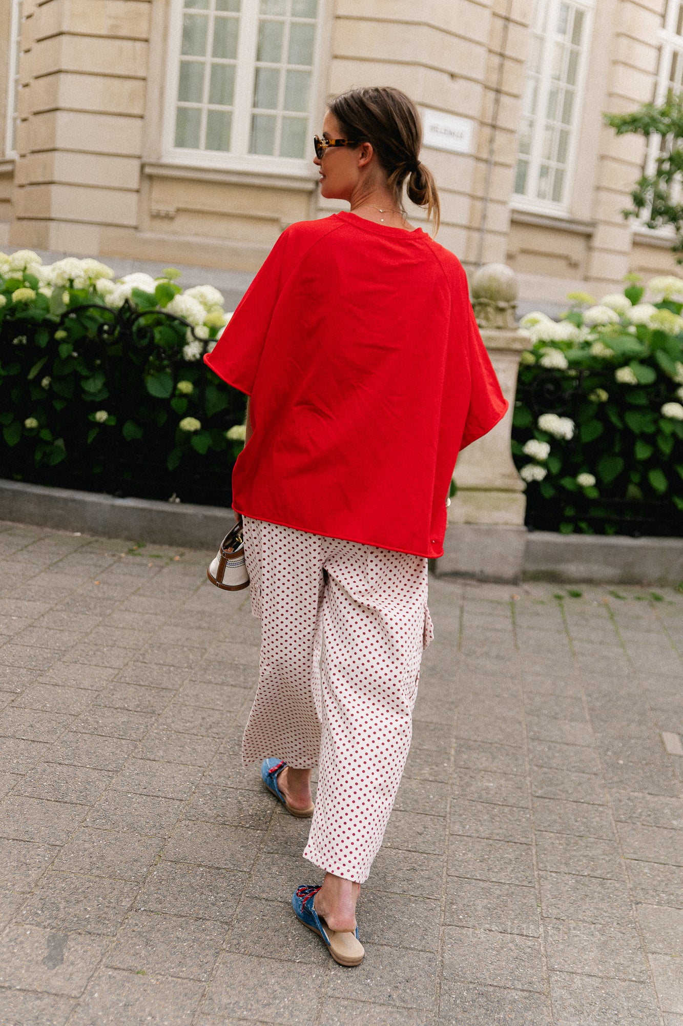 Emily polkadot cargo pants red