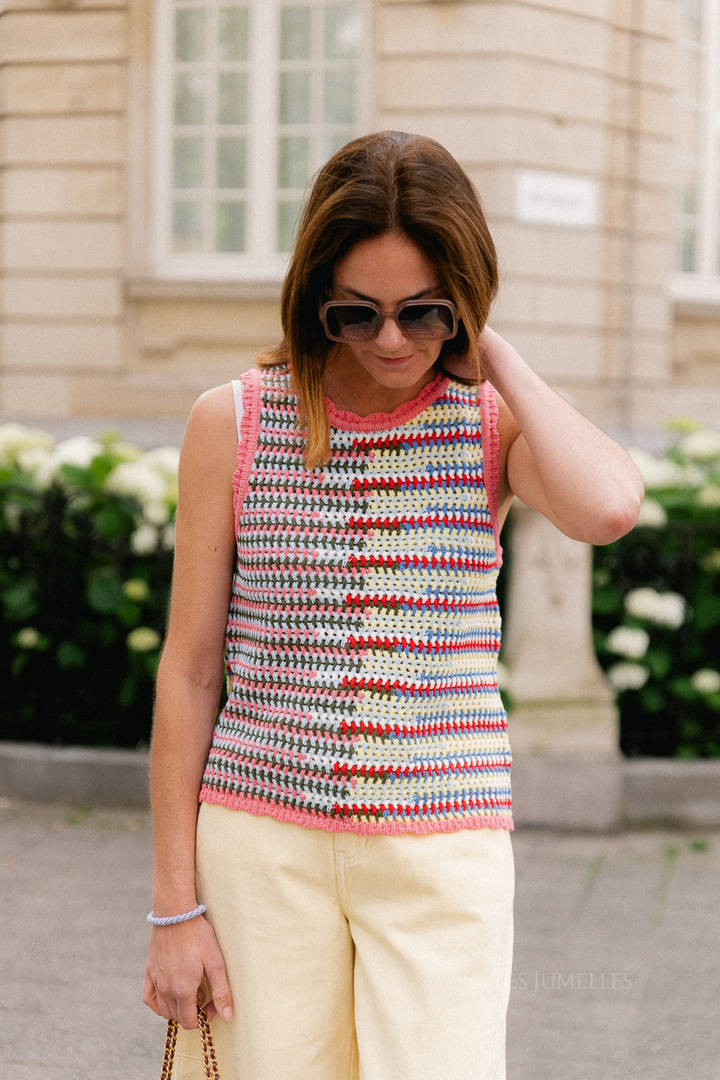 OBJMiss SL knit top begonia pink/multi