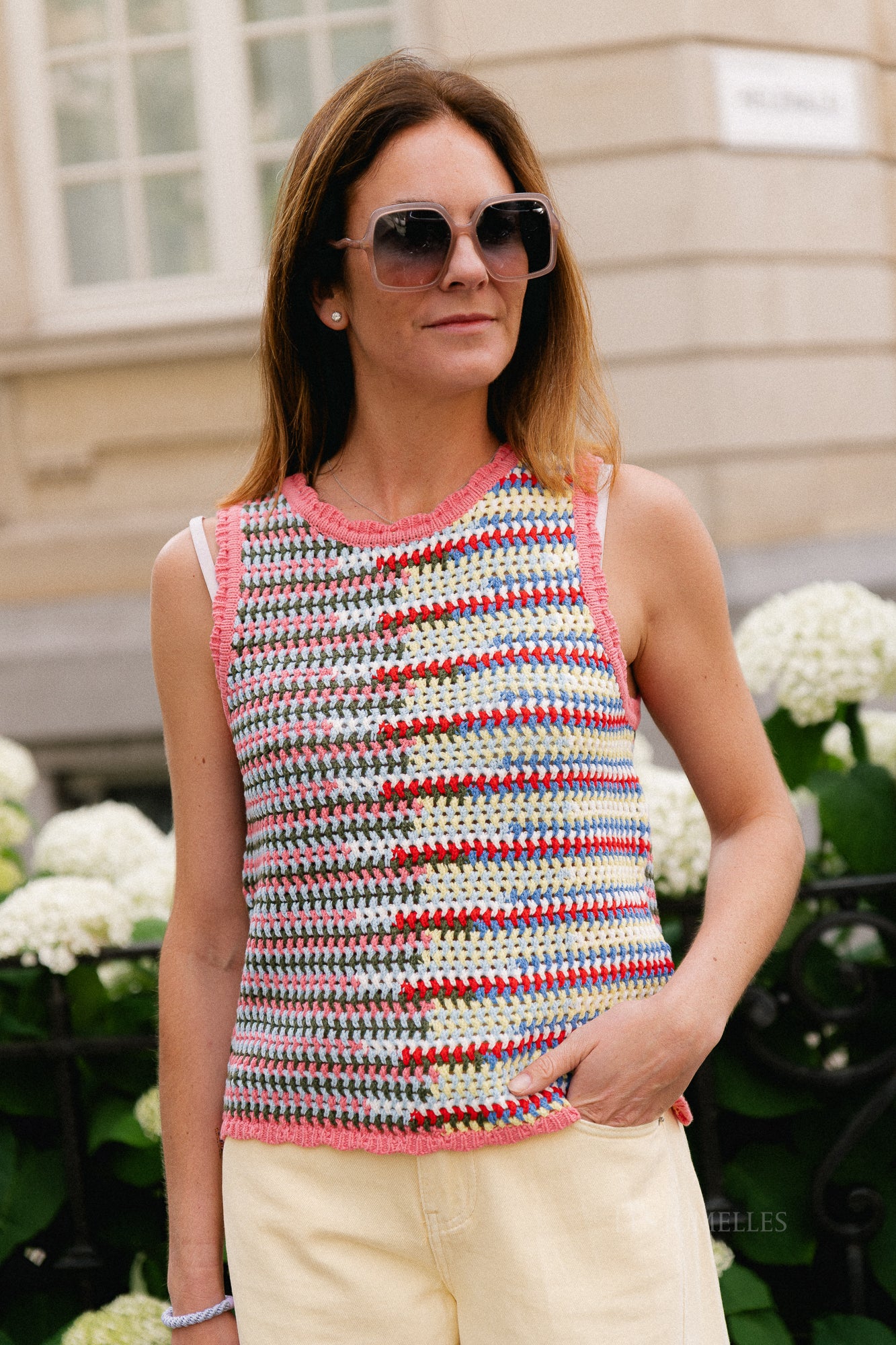 OBJMiss SL knit top begonia pink/multi
