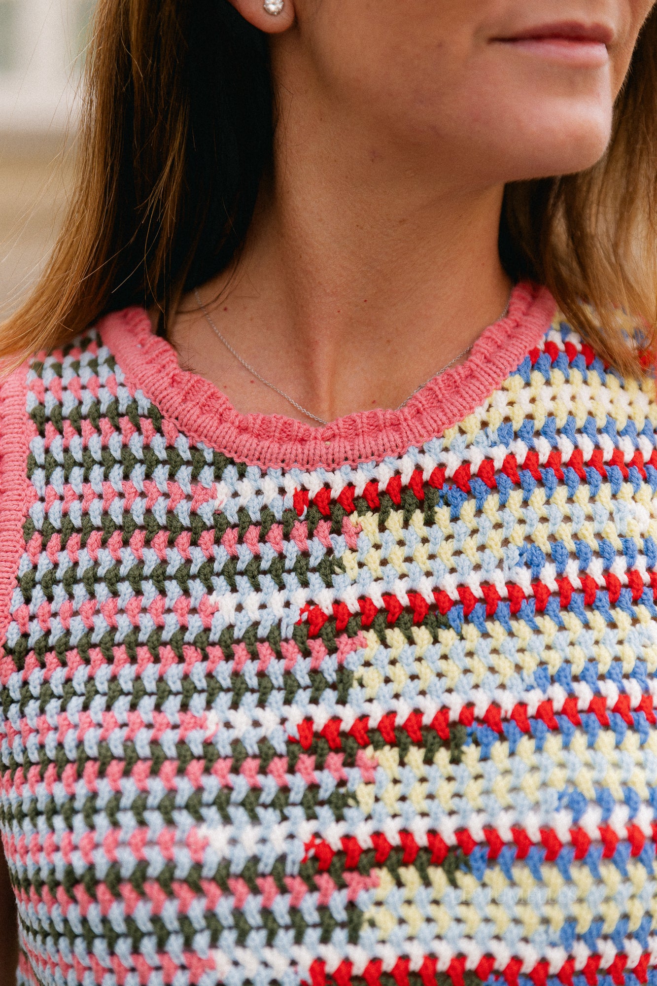 OBJMiss SL knit top begonia pink/multi