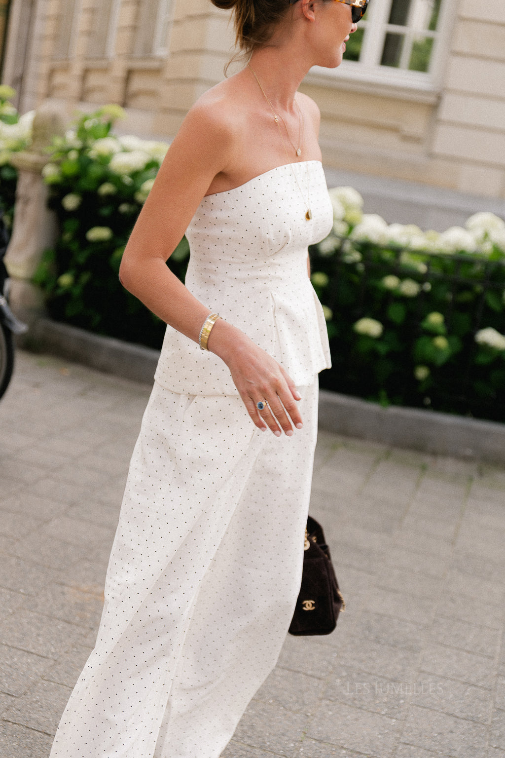YASDotly corsage top star white/black