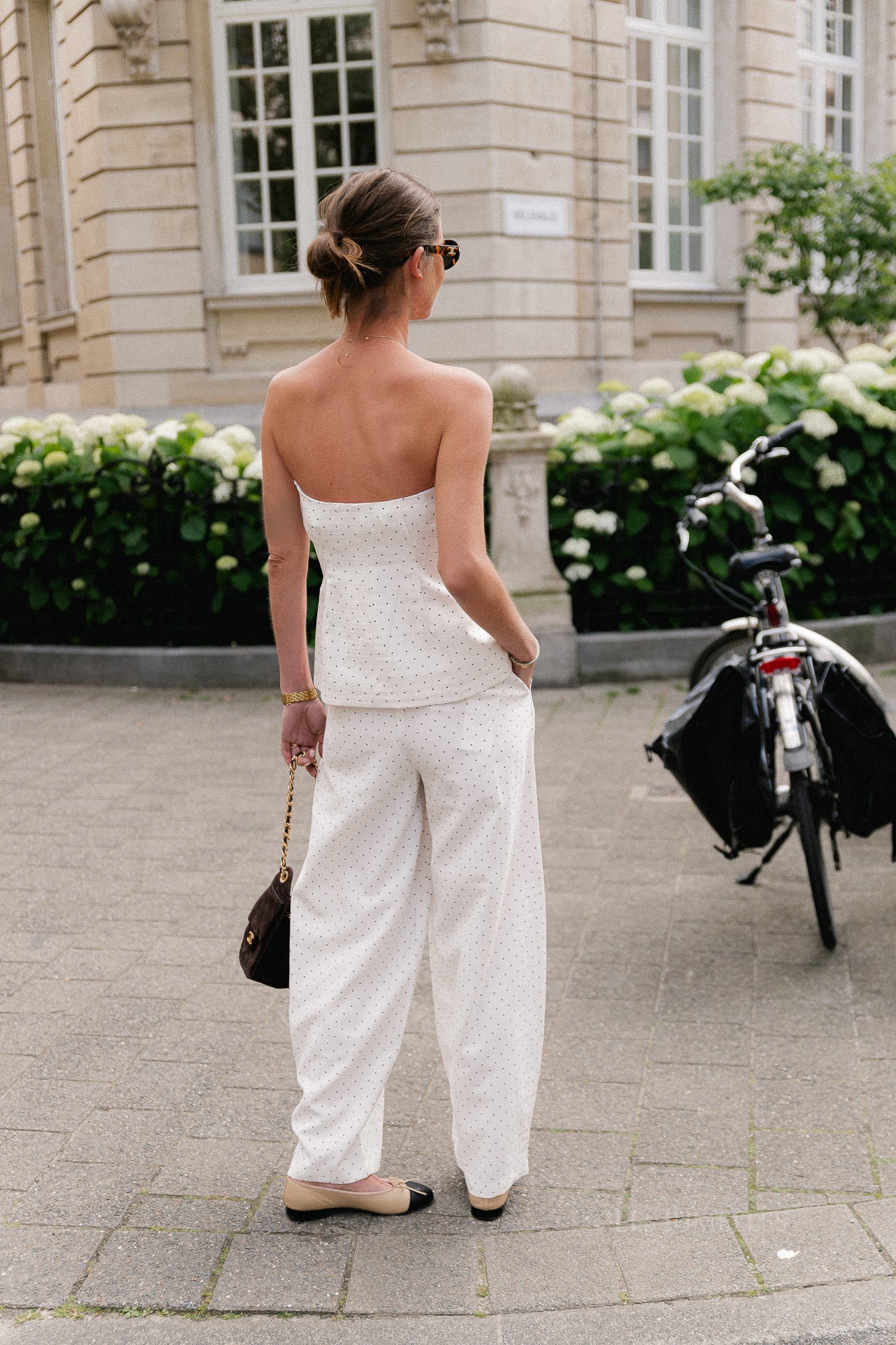 YASDotly corsage top star white/black