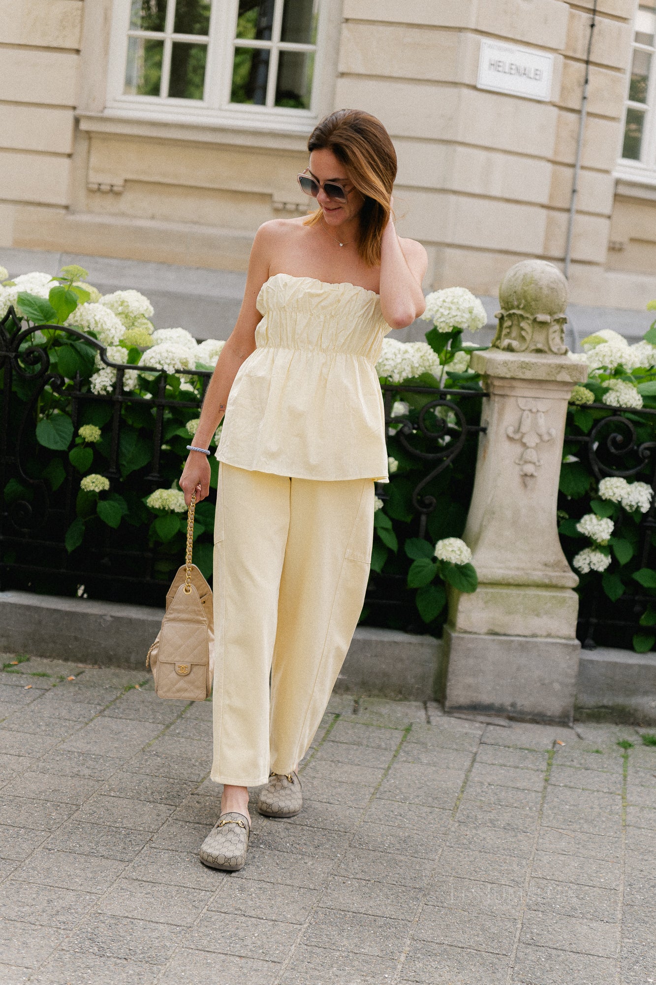 Yulia bandeau top butter yellow