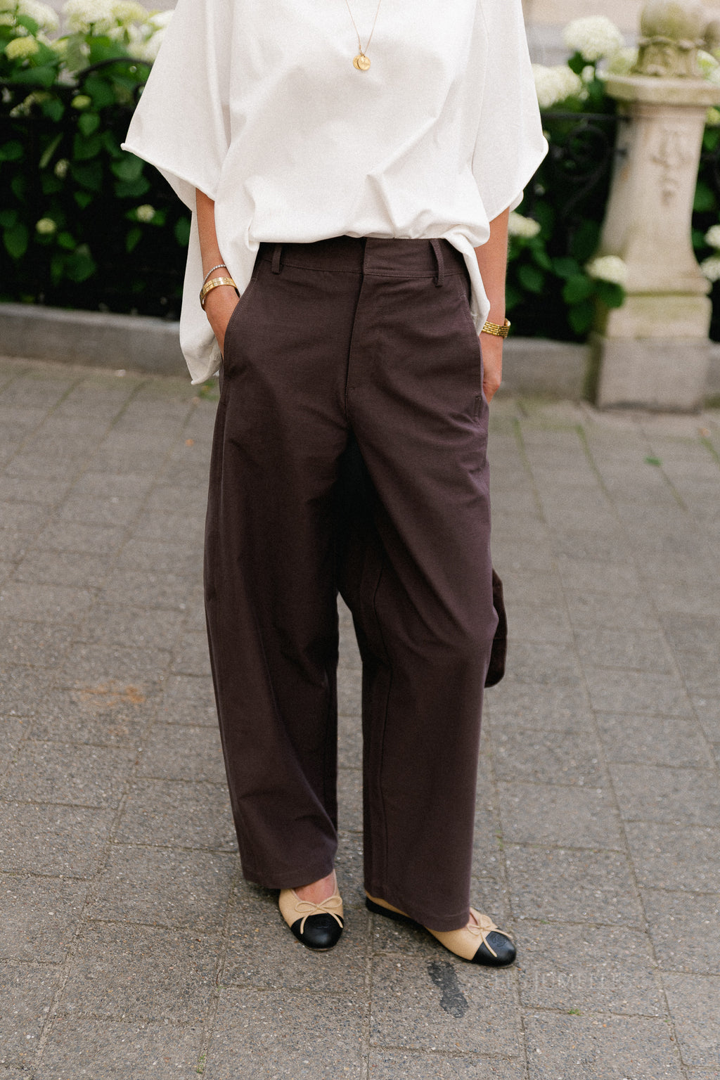 OBJMolina MW wide pant seal brown