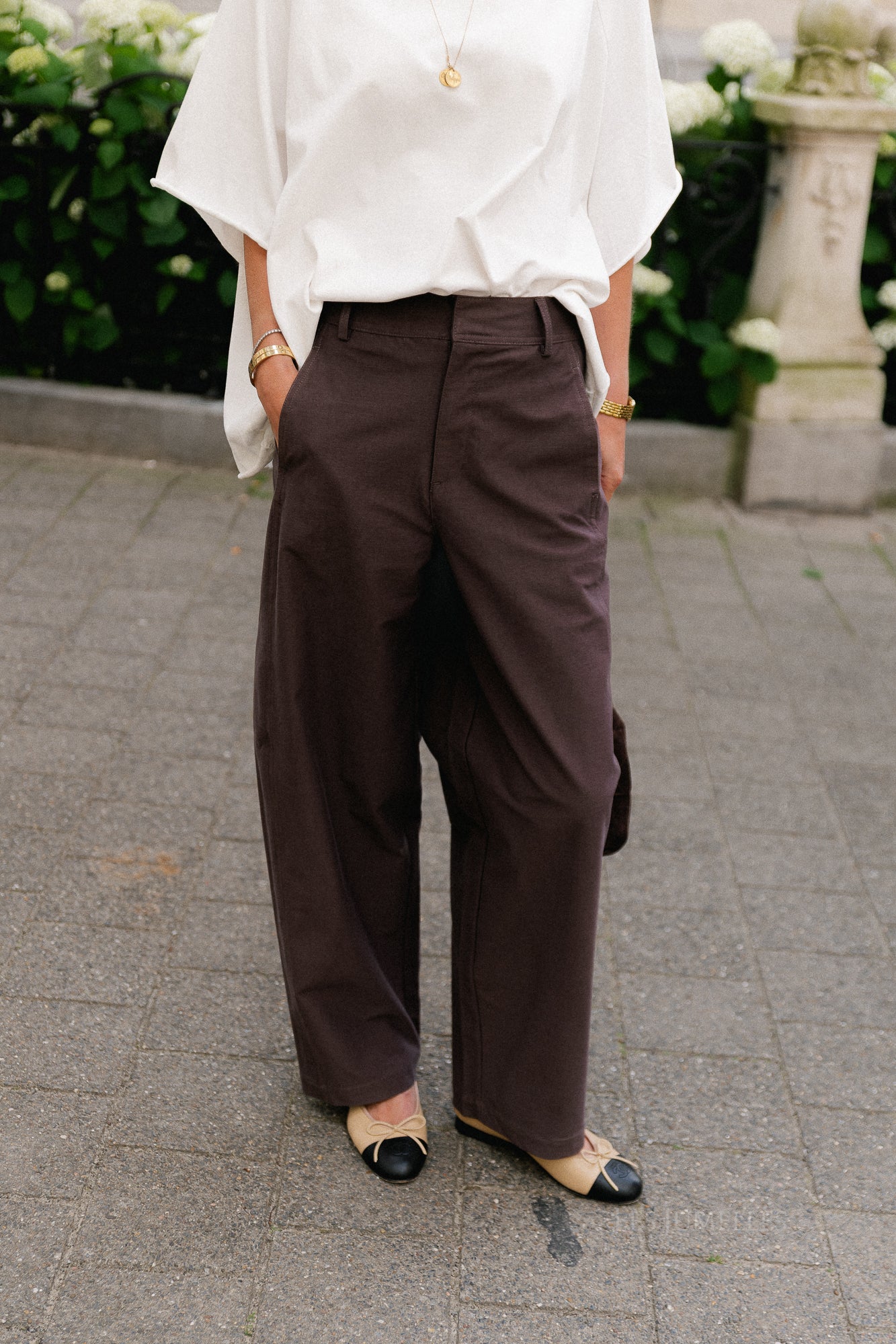 OBJMolina MW wide pant seal brown
