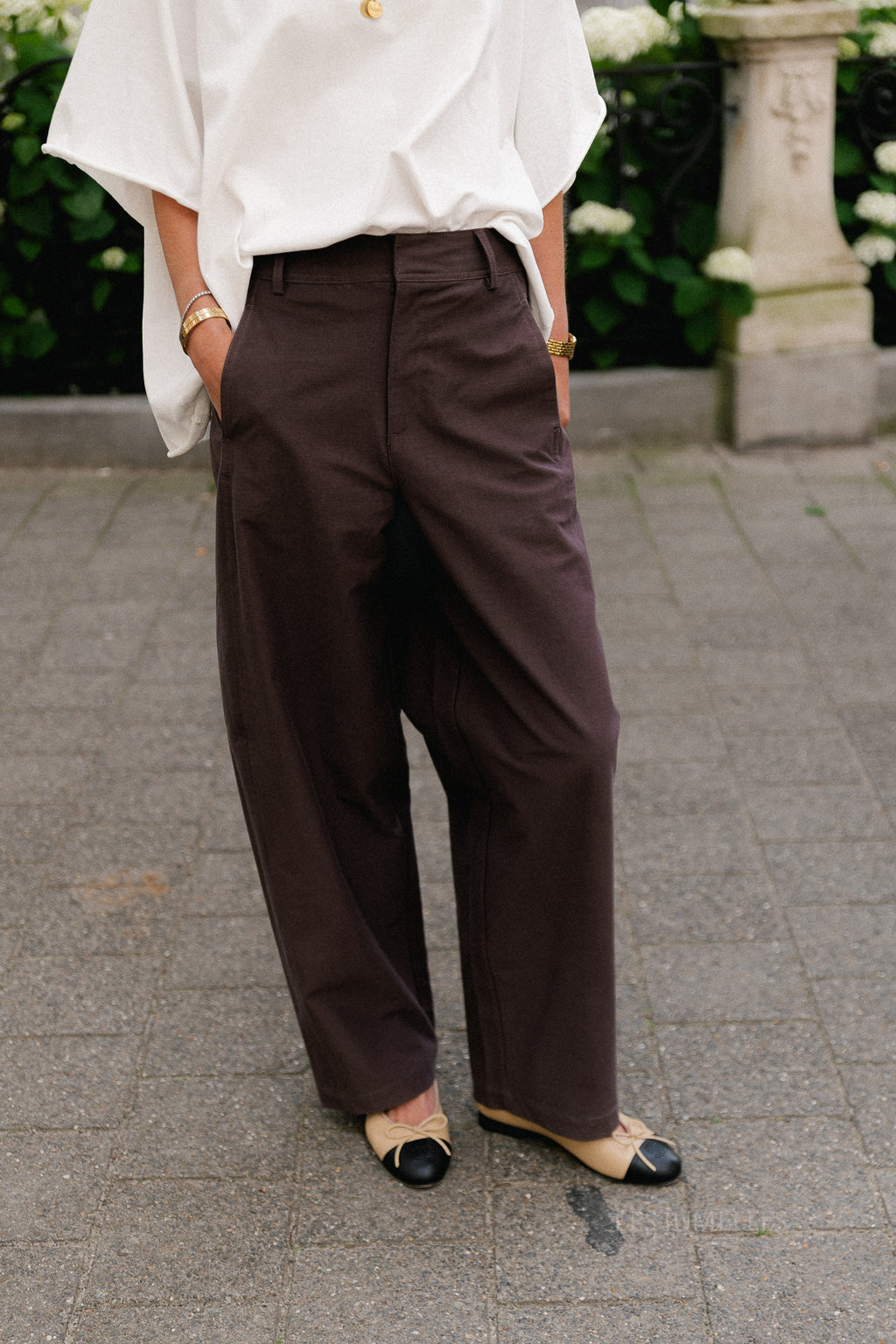 OBJMolina MW wide pant seal brown