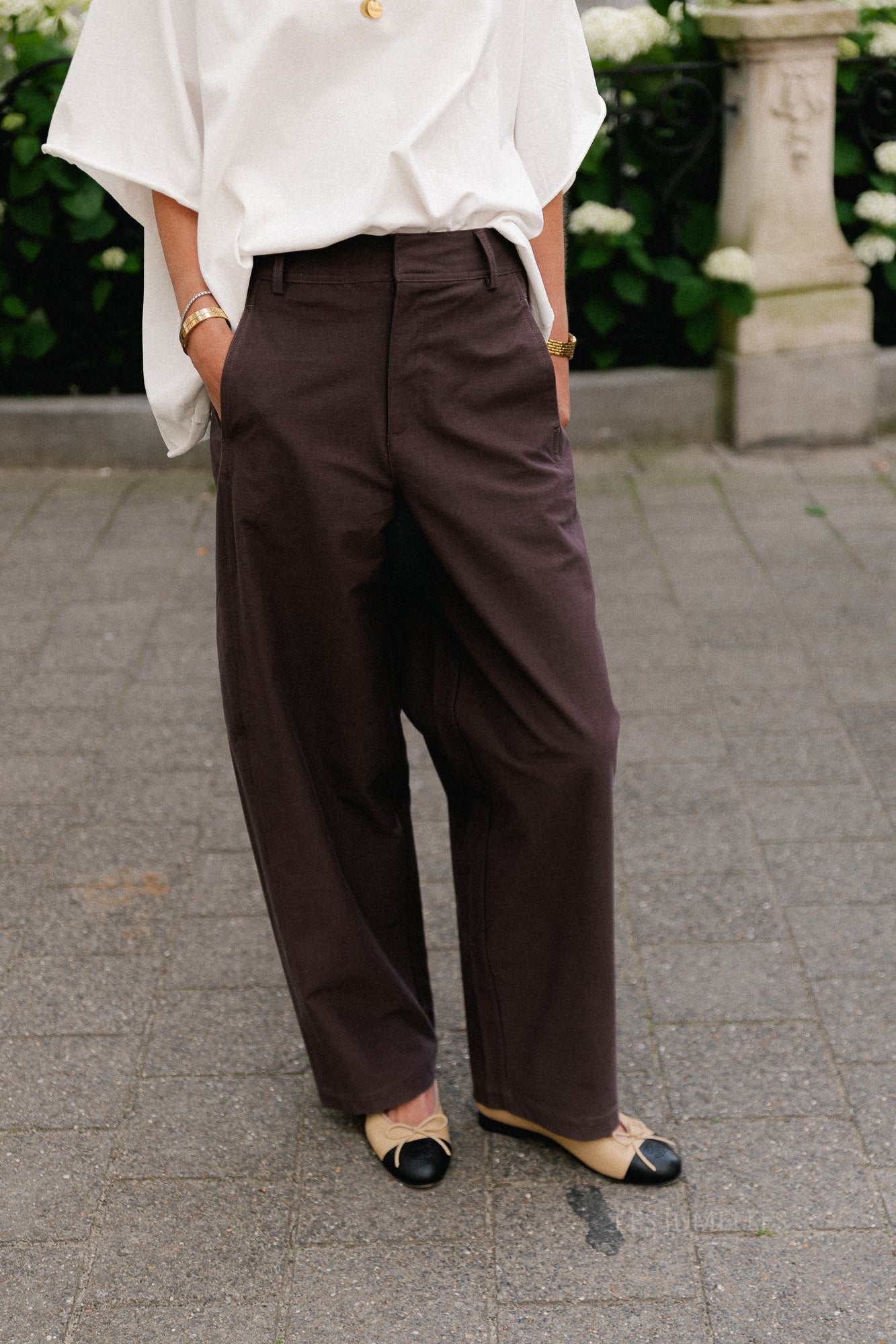 OBJMolina MW wide pant seal brown
