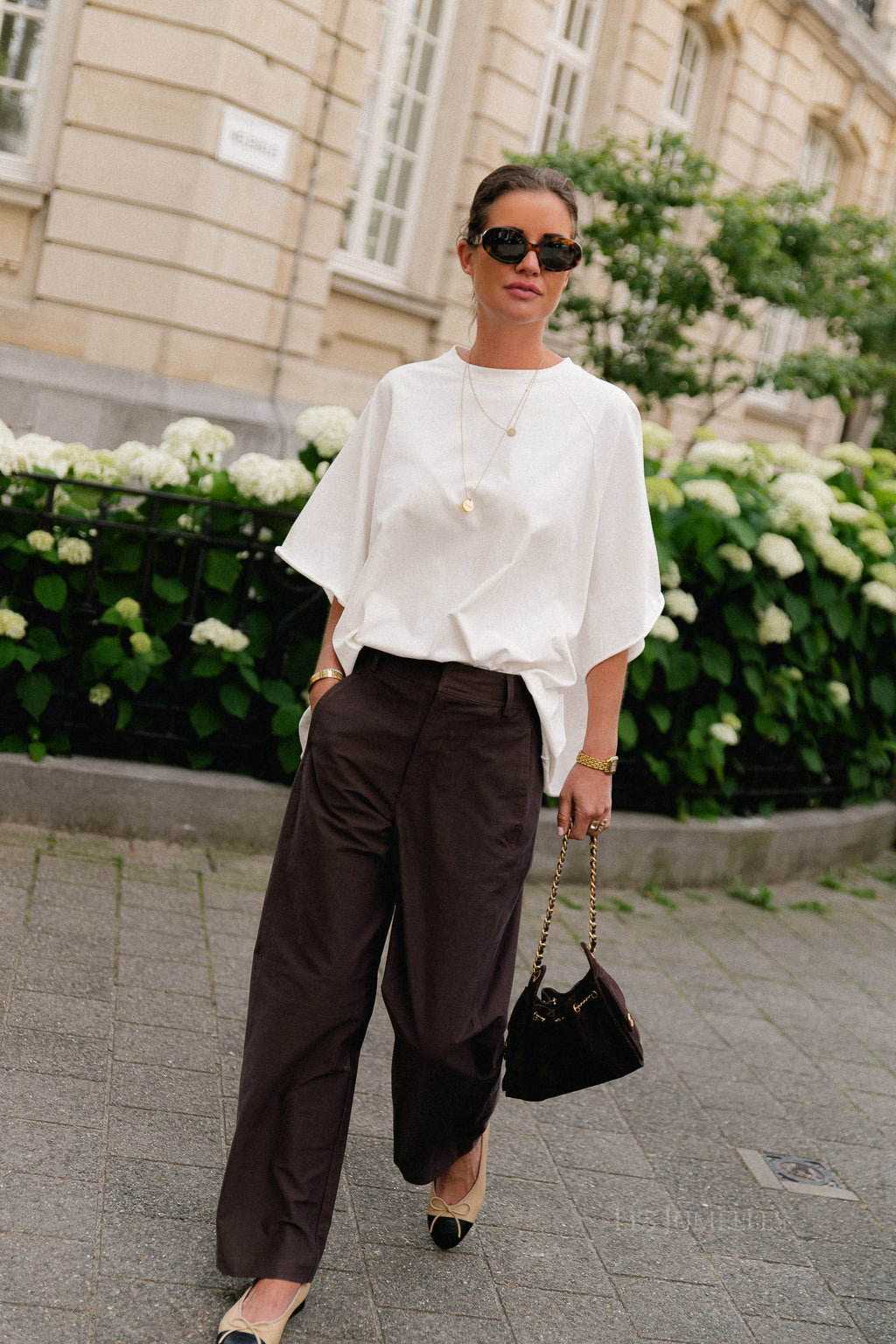 OBJMolina MW wide pant seal brown