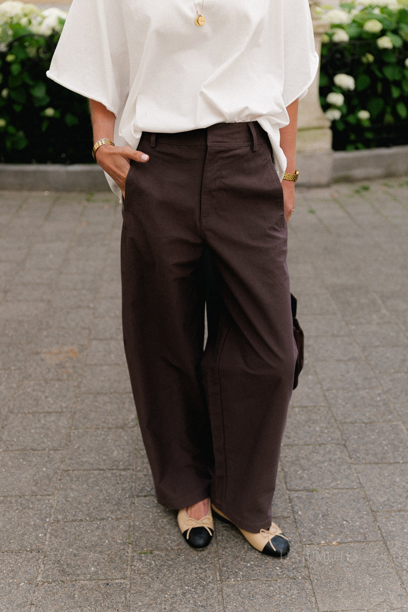 OBJMolina MW wide pant seal brown