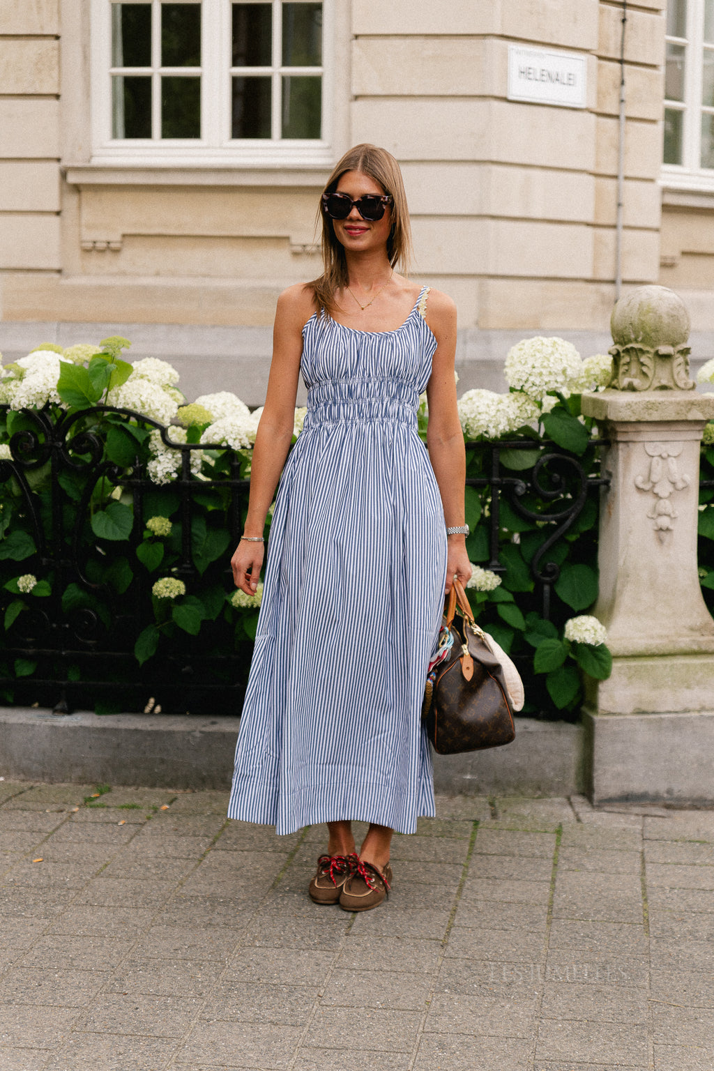 OBJAlmine slip dress sky captain/white