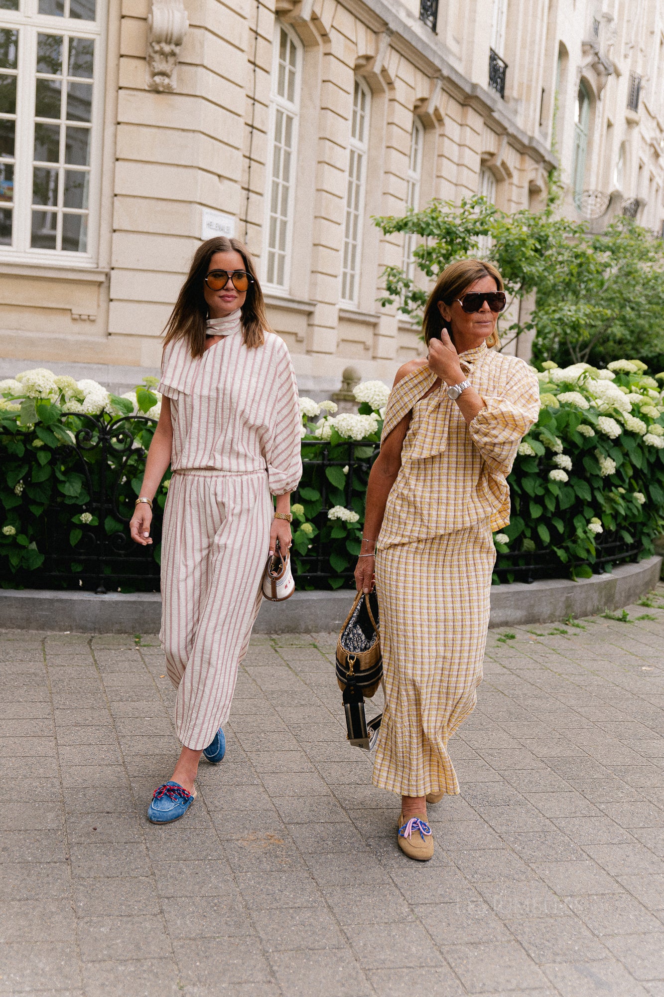 Esmay checkered one-shoulder blouse yellow