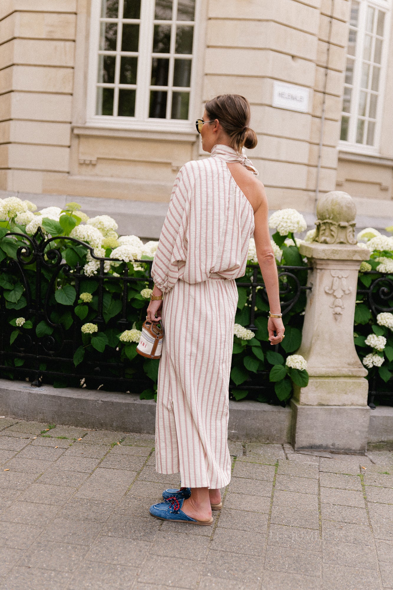 Esmay striped skirt ecru/dark rose