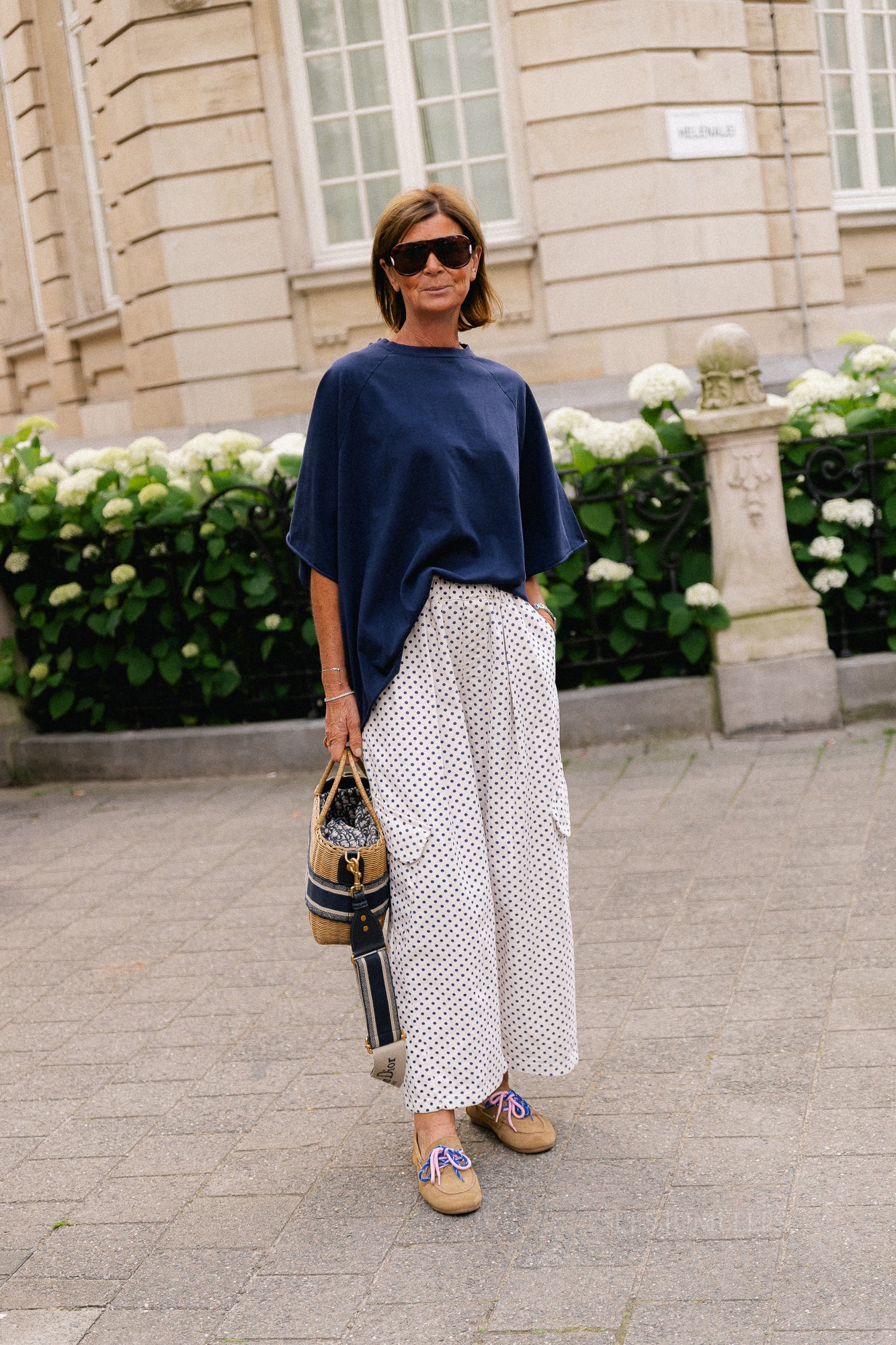Emily polkadot cargo jeans navy