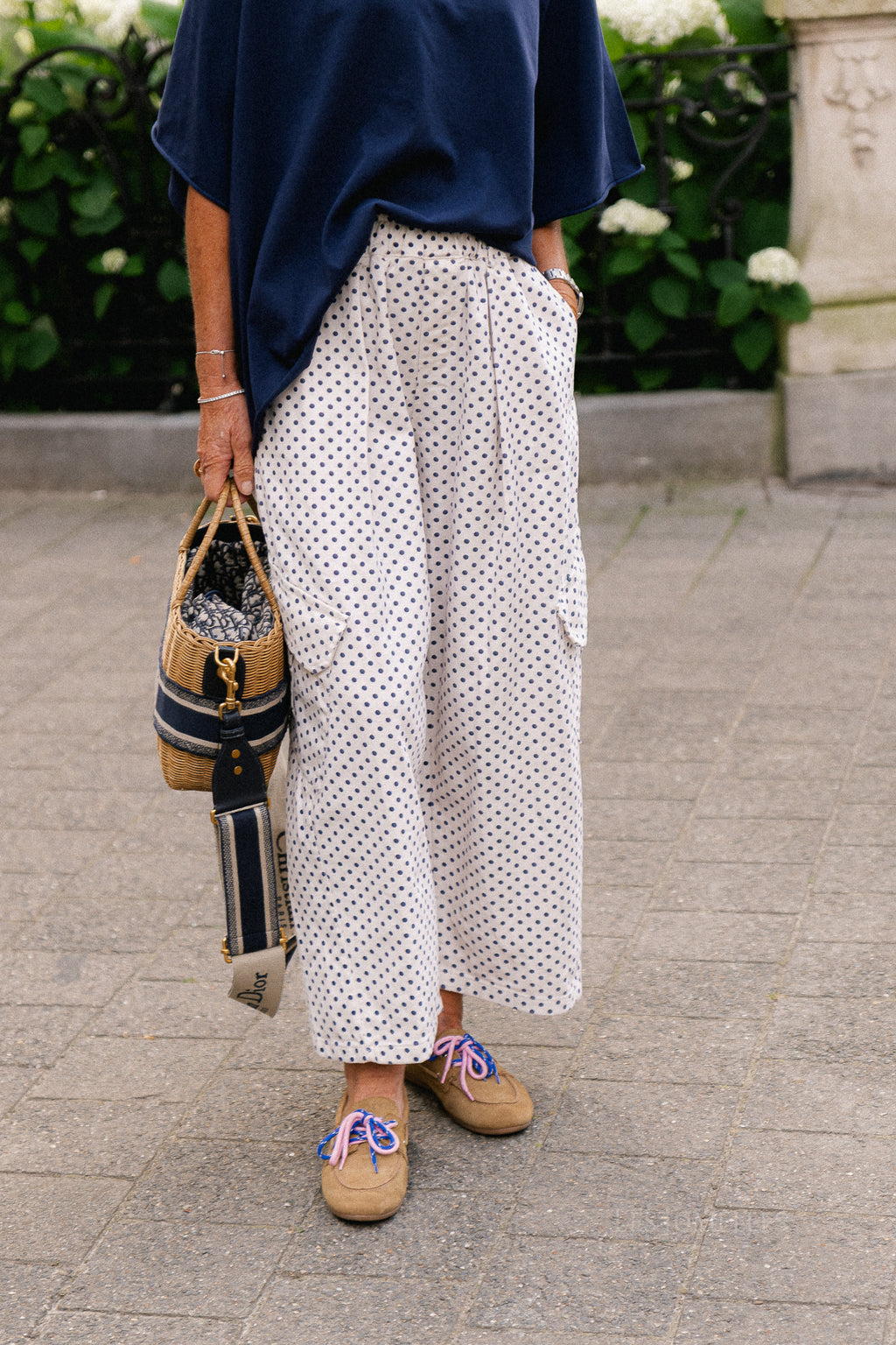 Emily polkadot cargo jeans navy