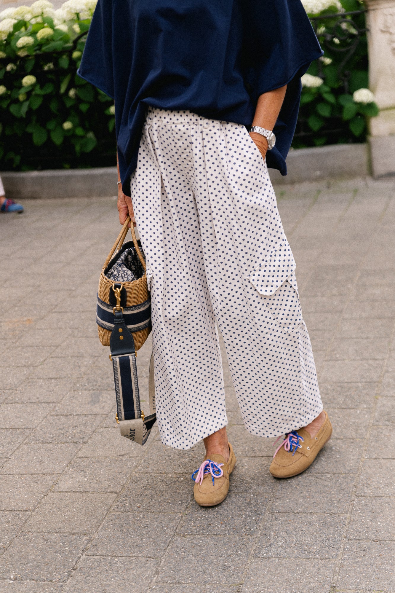 Emily polkadot cargo jeans navy