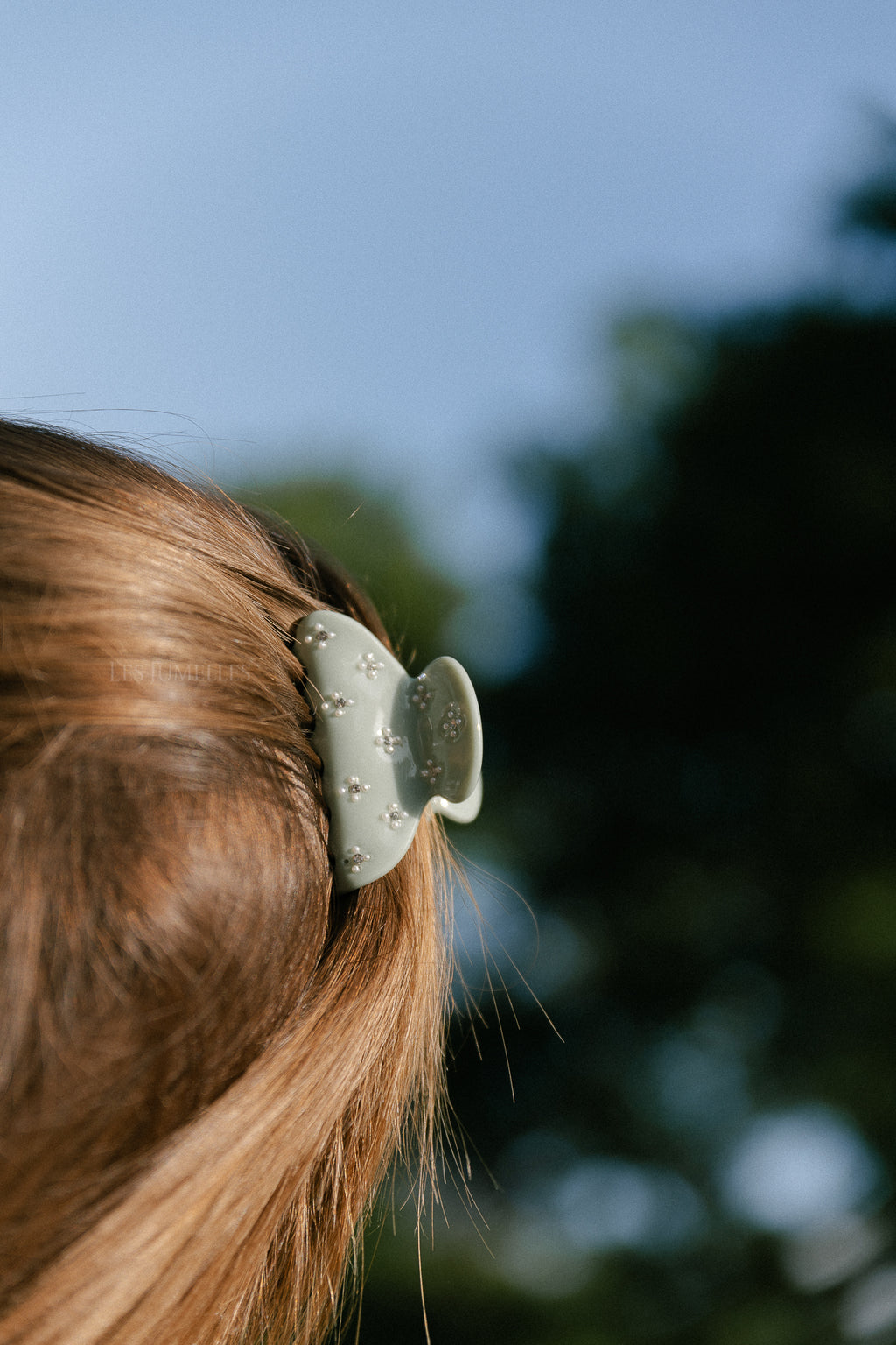 Mini glitter hairclaw mint