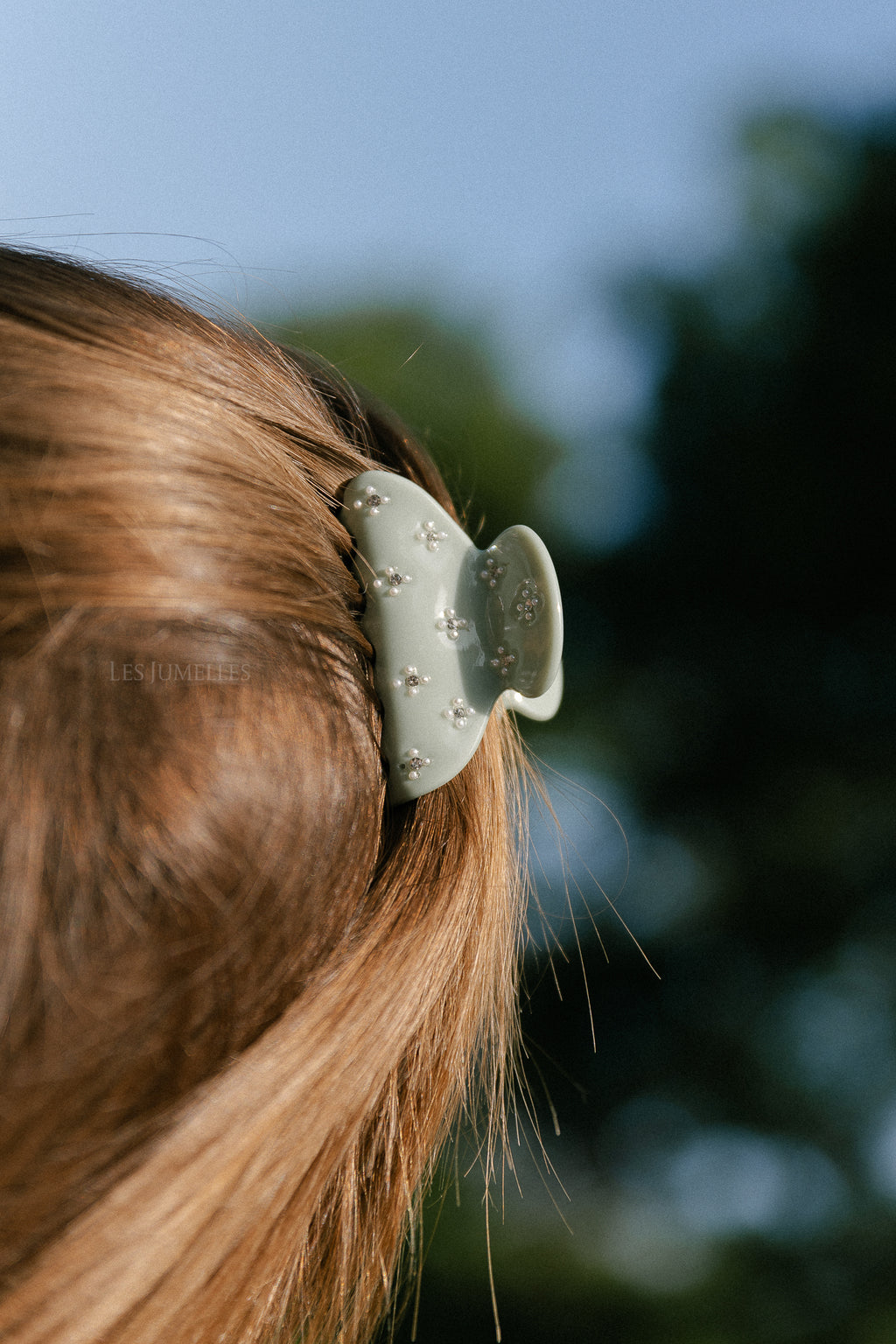 Mini glitter hairclaw mint