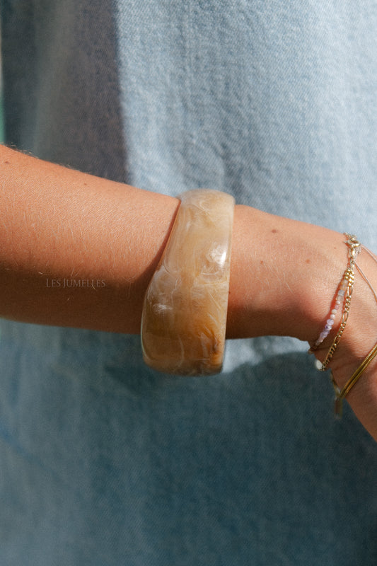 Les Jumelles Acrylic bangle apricot