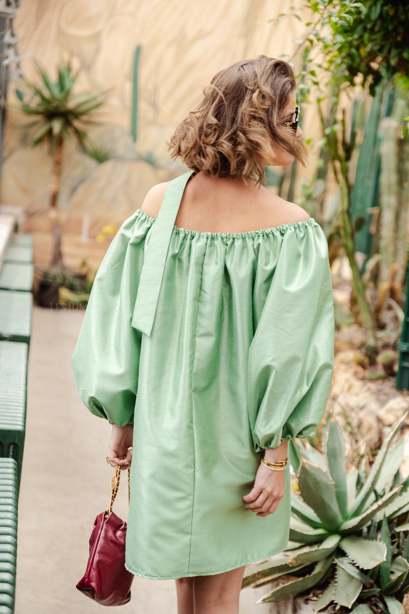 Ella off shoulder dress mint green