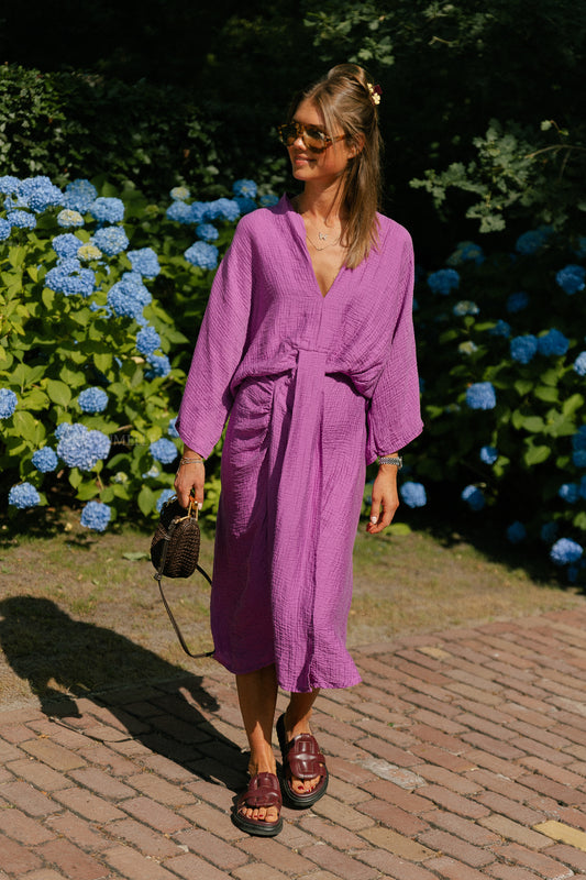 Les Jumelles Helen long dress magenta