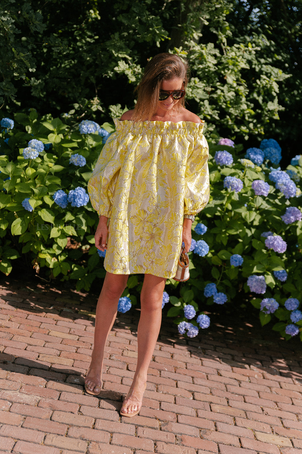 Blanche jacquard dress flowers yellow