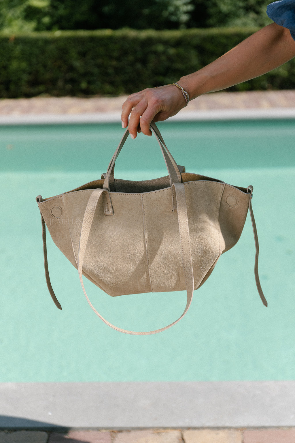 Emma suede handbag beige