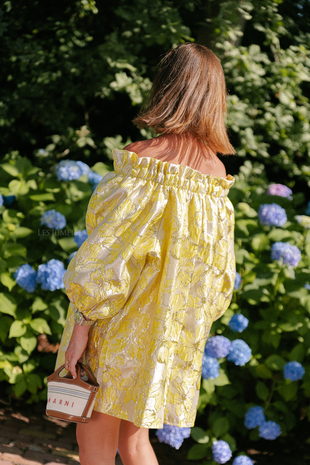 Blanche jacquard dress flowers yellow