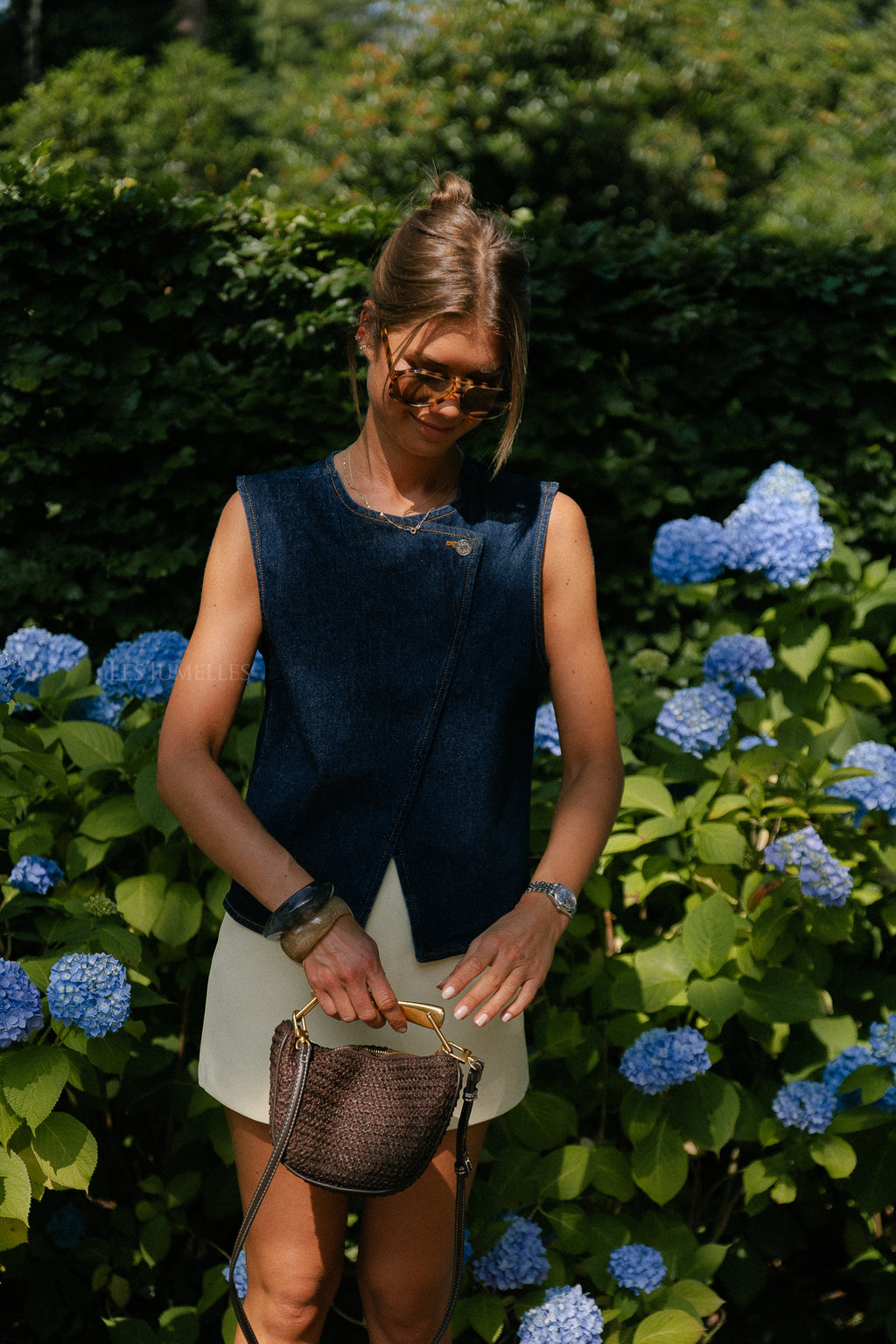 SLFVida-Kori denim vest dark blue denim