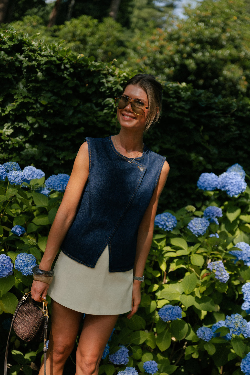 SLFVida-Kori denim vest dark blue denim