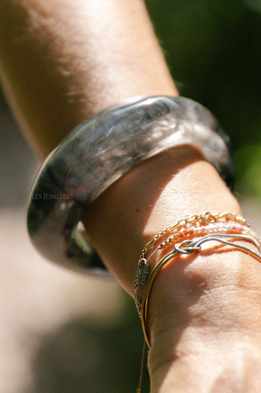 Les Jumelles Acrylic bangle grey