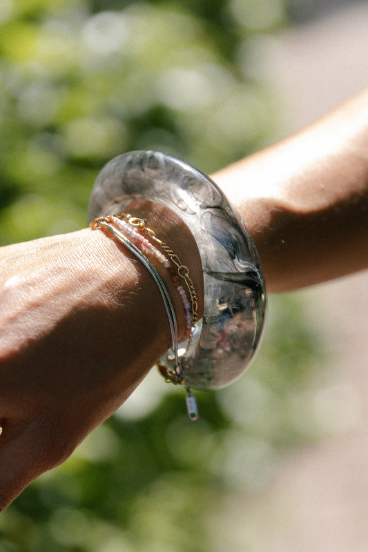 Les Jumelles Acrylic bangle grey