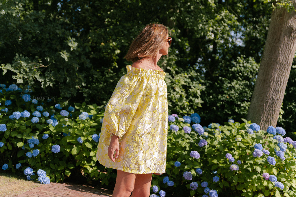 Blanche jacquard dress flowers yellow
