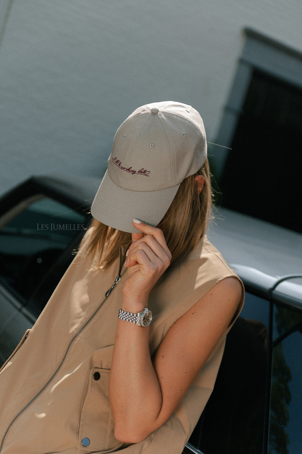 SLFWinny slogan cap ghost gray