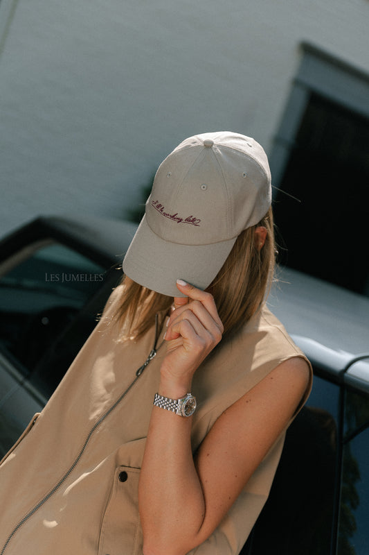 Les Jumelles SLFWinny slogan cap ghost gray