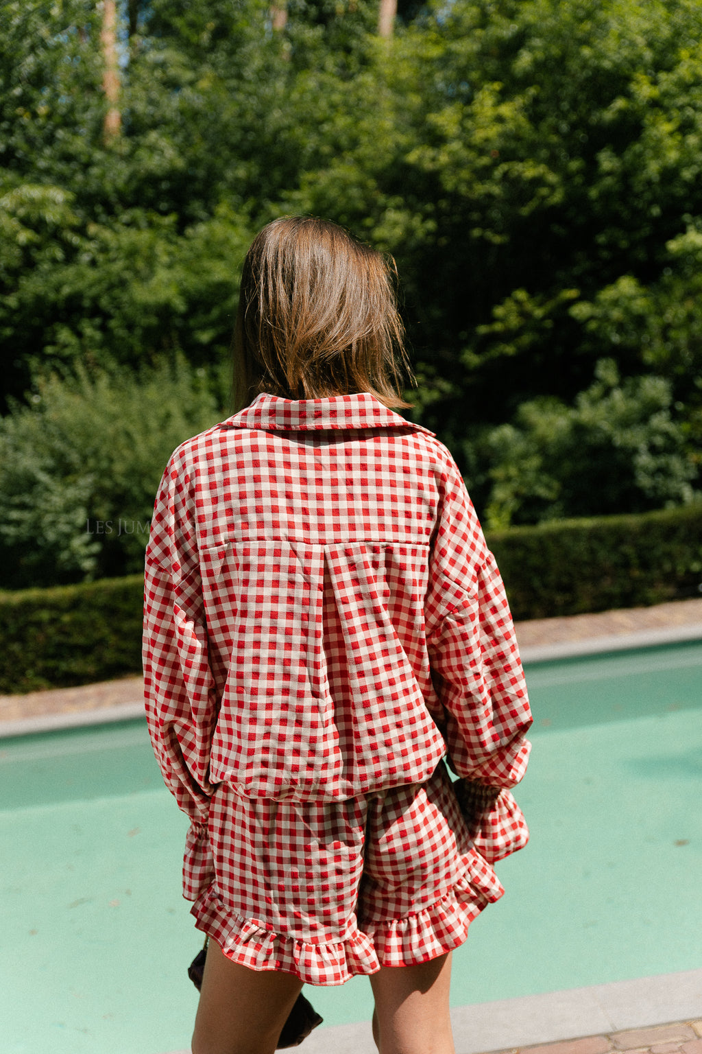Dakota checked shorts red