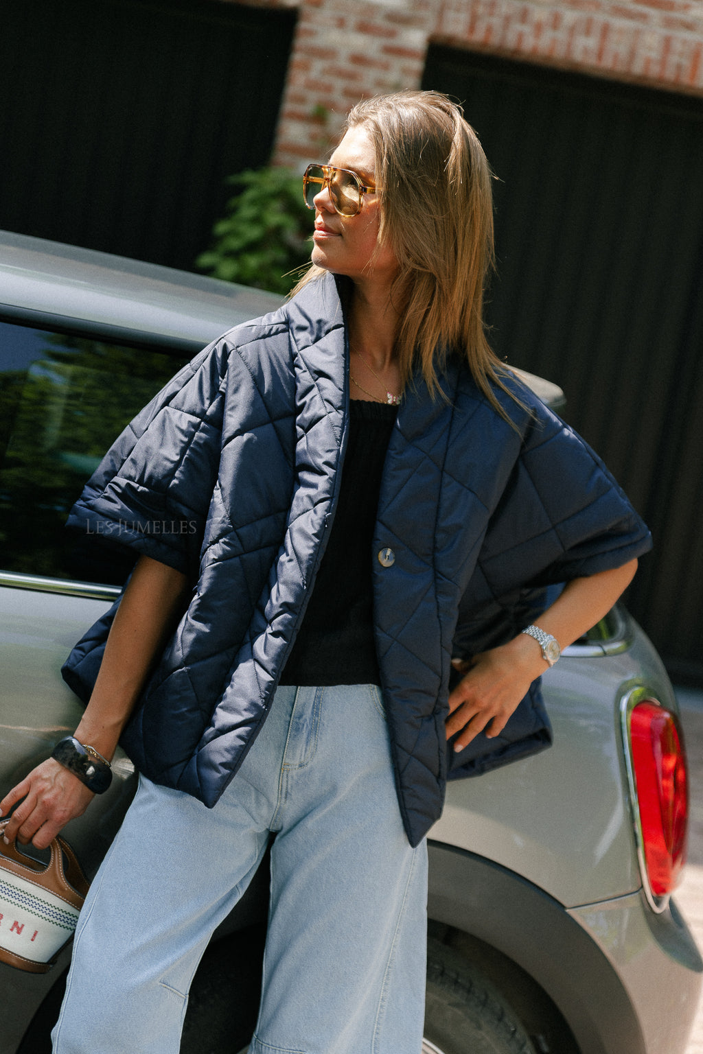Naomy gewatteerde vest marineblauw