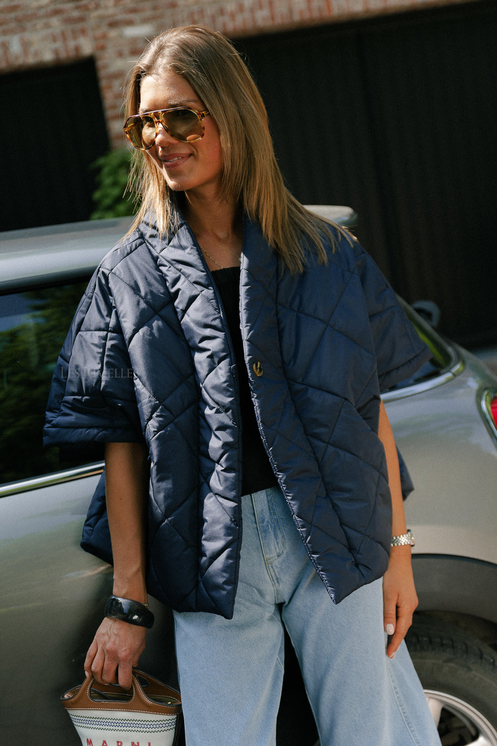 Naomy gewatteerde vest marineblauw