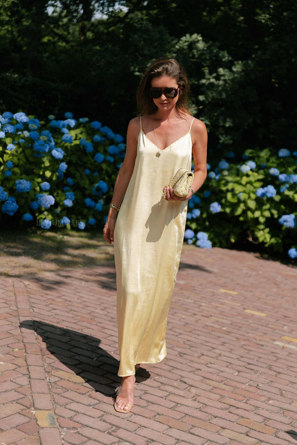 Vihanara 2/4 ankle dress pale banana