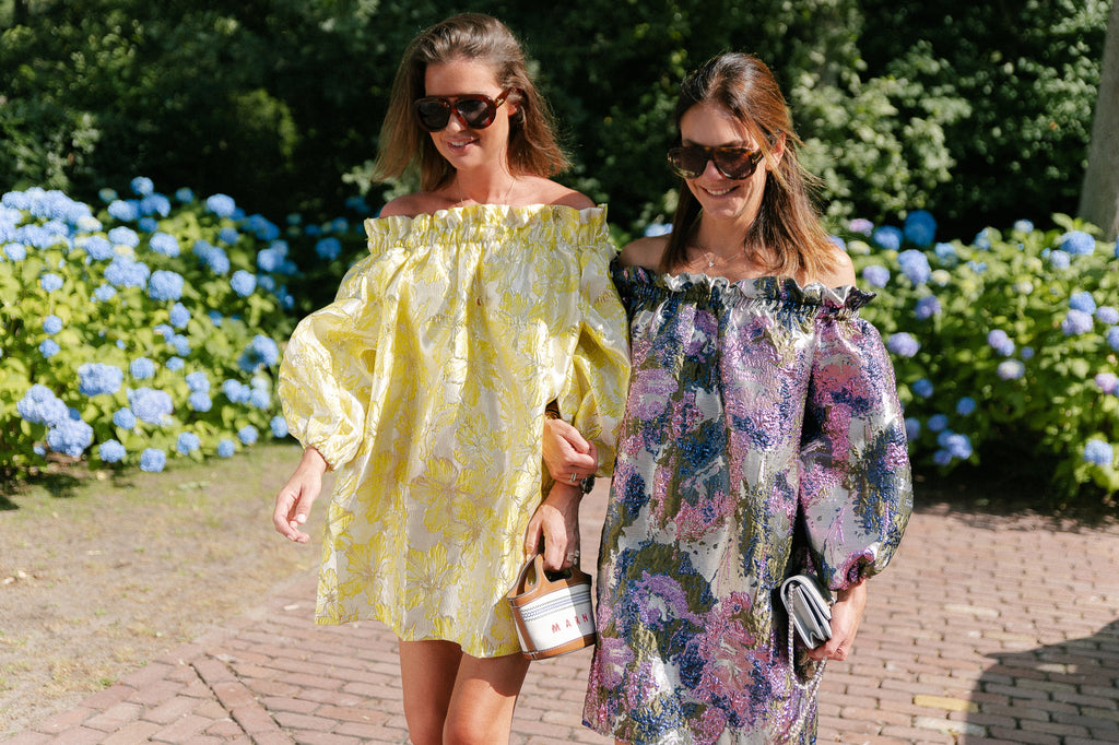 Blanche jacquard dress flowers yellow