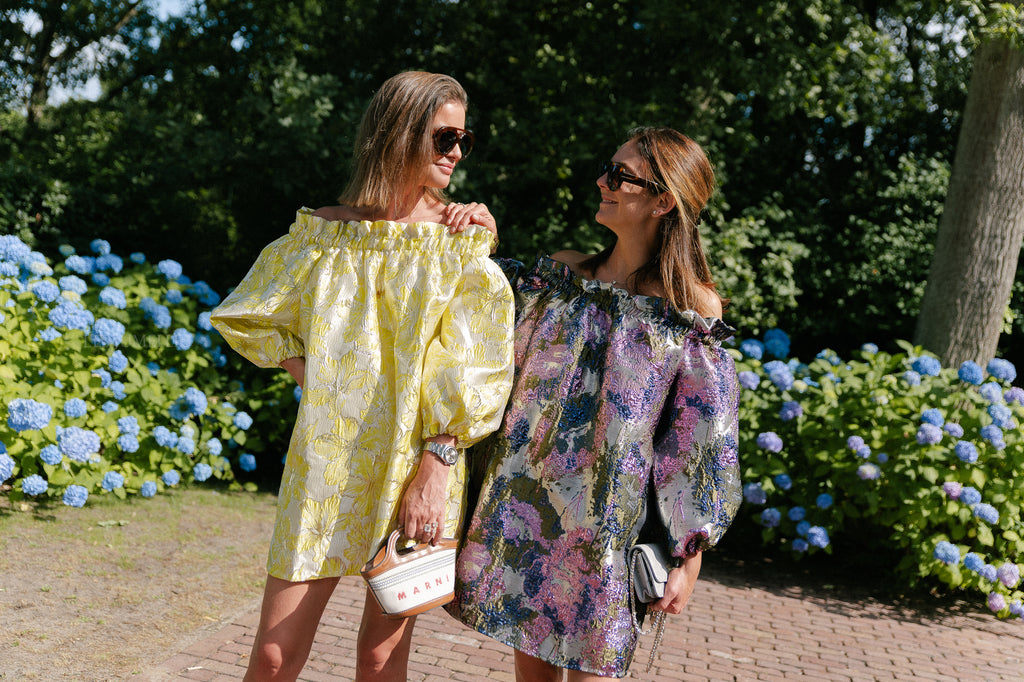 Blanche jacquard dress flowers yellow