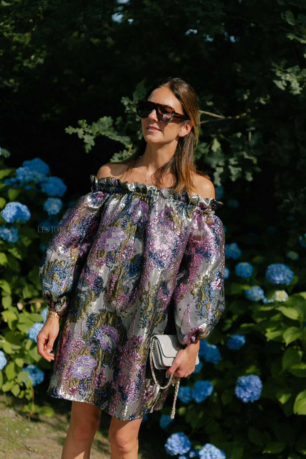 Blanche jacquard dress flowers pink
