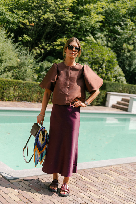 Les Jumelles SLFLena hw midi skirt fig