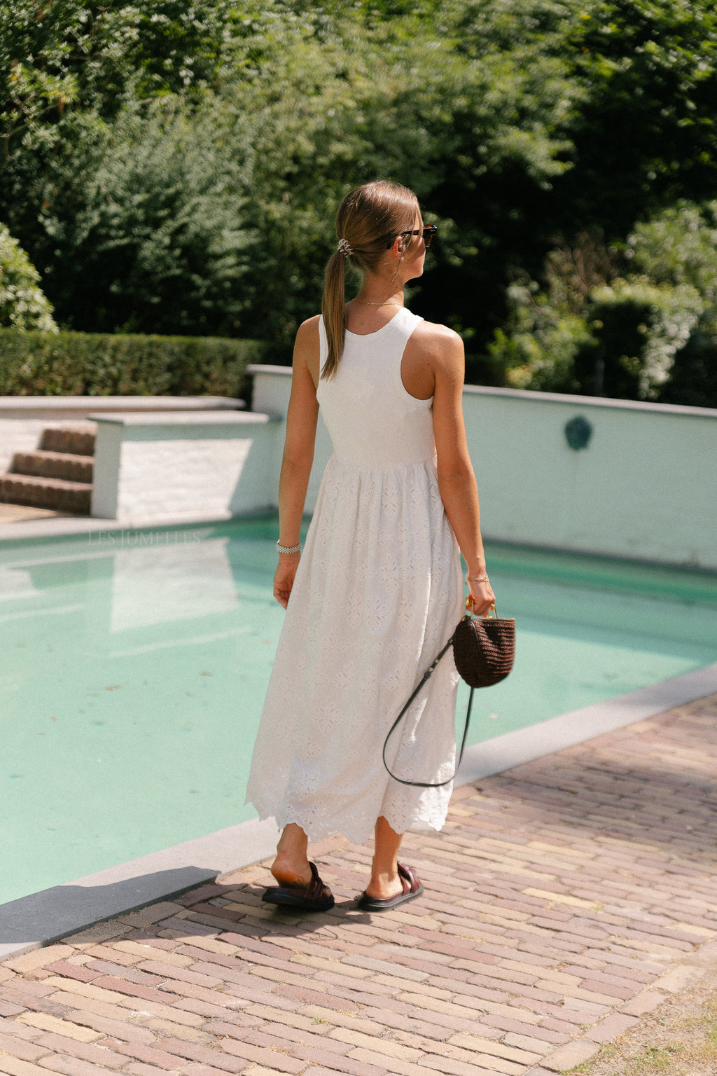YASMiri SL long embroidery dress star white
