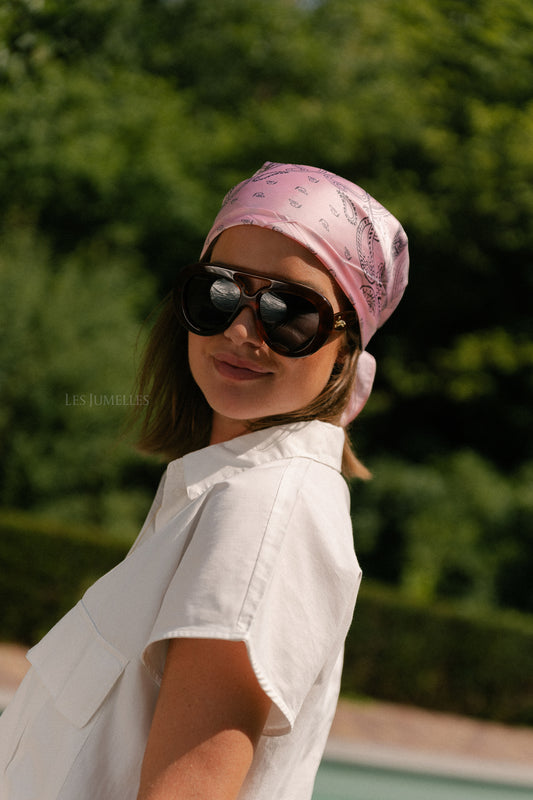 Les Jumelles Farmgirl scarf pink