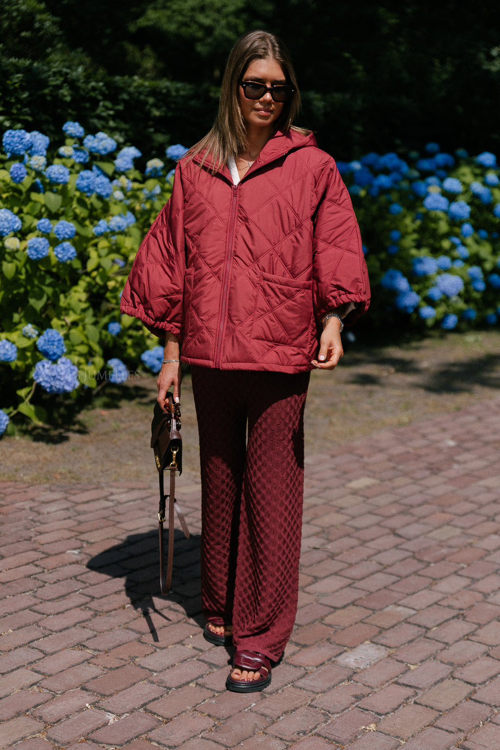 Sophie quilted jacket earth red