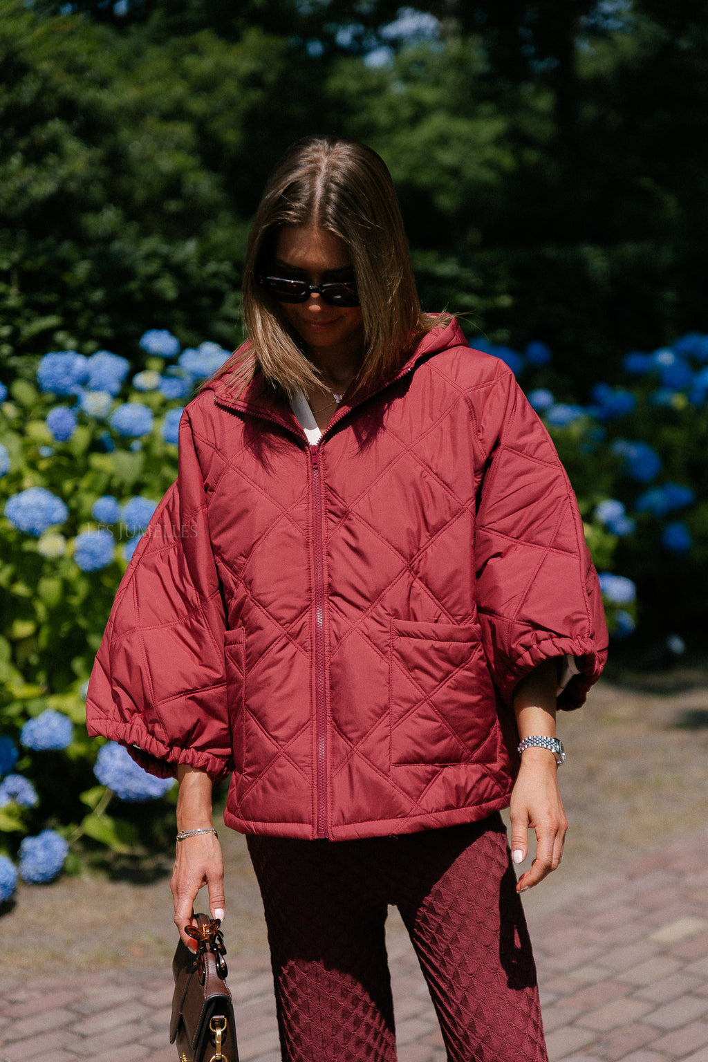 Sophie quilted jacket earth red