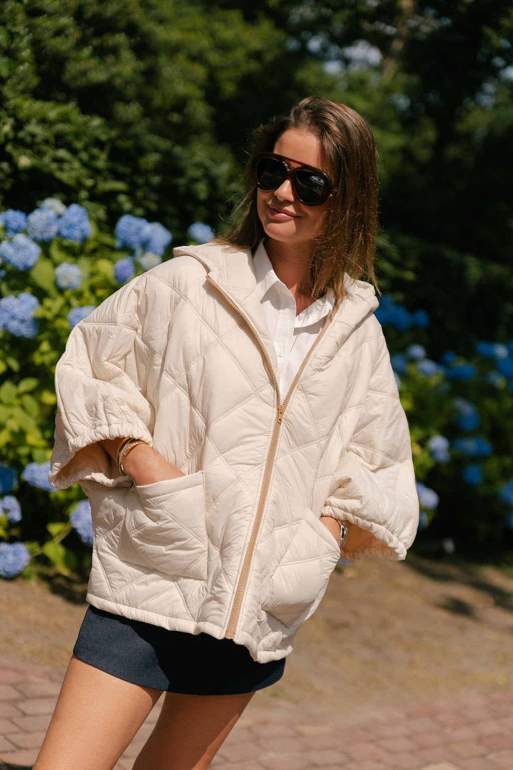 Sophie quilted jacket ecru